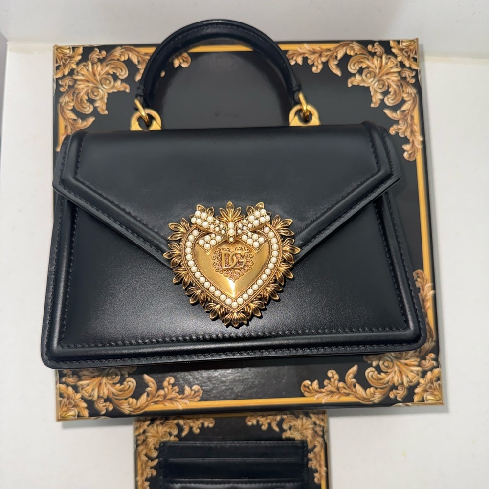 Dolce & Gabbana small smooth calfskin Devotion bag and cardholder